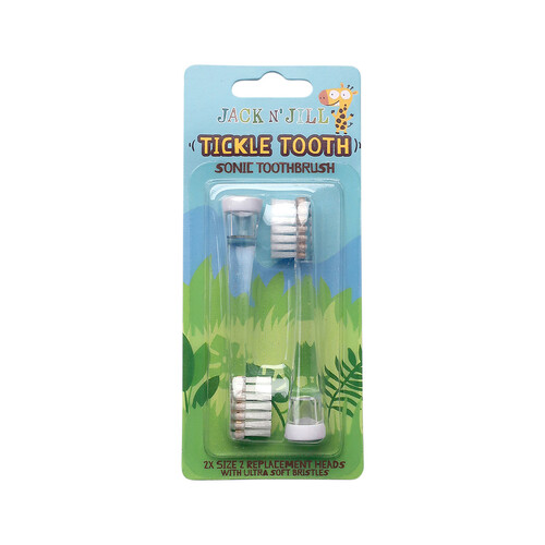 Jack N' Jill Tickle Tooth Sonic Toothbrush Replacement Heads [2 Pack] 
