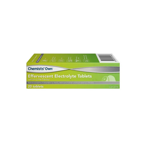 Chemists’ Own Effervescent Electrolyte 20 Tablets Lemon Lime