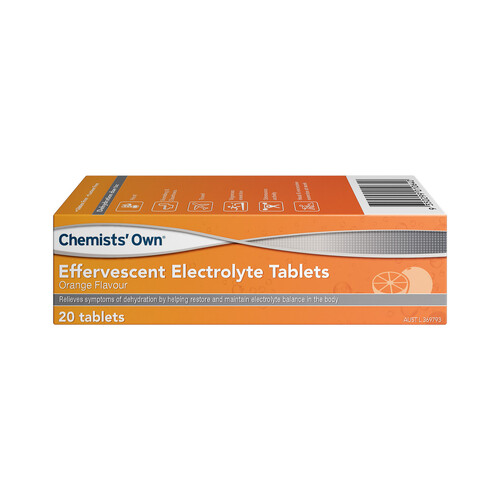 Chemists' Own Effervescent Electrolyte 20 Tablets Orange Flavour