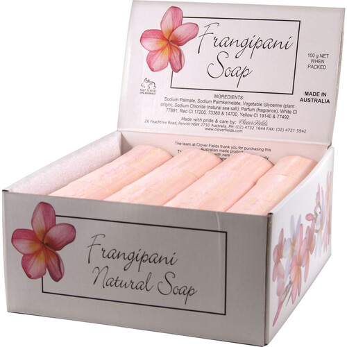 Clover Fields Frangipani Soap 100g [Bulk Buy 36 Units]