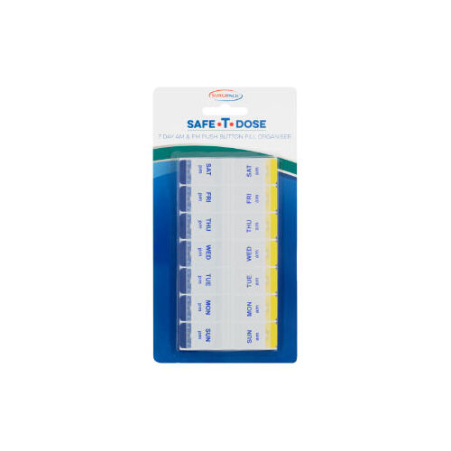Surgipack Safe-T-Dose AM/PM Pill Push Button Organiser