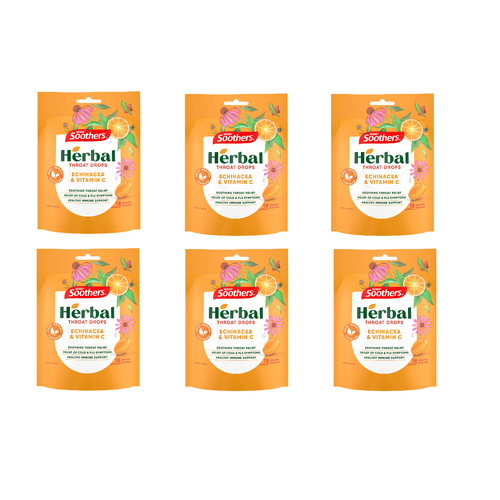 Soothers Herbal Throat Drops Echinacea & Vitamin C [Bulk Buy 6 Units]