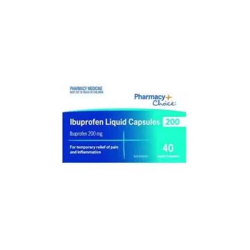 Pharmacy Choice Ibuprofen 200mg Liquid 40 Caplets (S2)