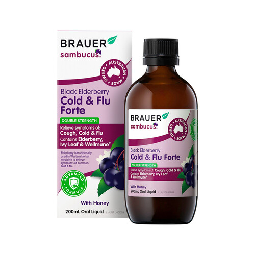 Brauer Sambucus Black Elderberry Cold & Flu Forte 200ml