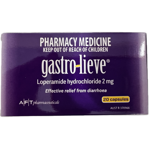 Gastro-Lieve Loperamide Hydrochloride 2 mg 20 Capsules (S2)