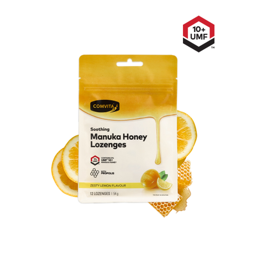 Comvita Manuka Honey Lozenges with Propolis - Zesty Lemon 12 Lozenges