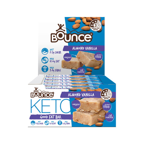 Bounce Keto Good Fat Bar Almond Vanilla 35g [Bulk Buy 15 Units]