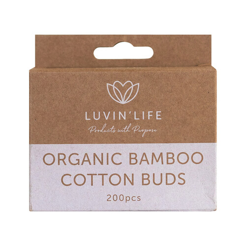 Luvin' Life Organic Bamboo Cotton Buds White x 200 Pack