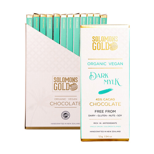 Solomons Gold Organic Vegan Dark Mylk Chocolate 55g [Bulk Buy 12 Units]