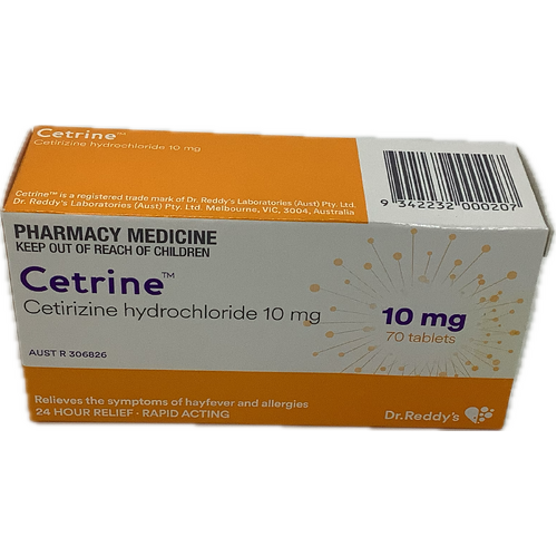 Dr. Reddy's Cetrine 10mg 70 Tablets (S2)