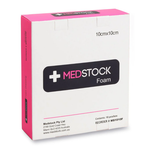 Medstock Foam Non-Adhesive Dressing 10x10cm Box of 10