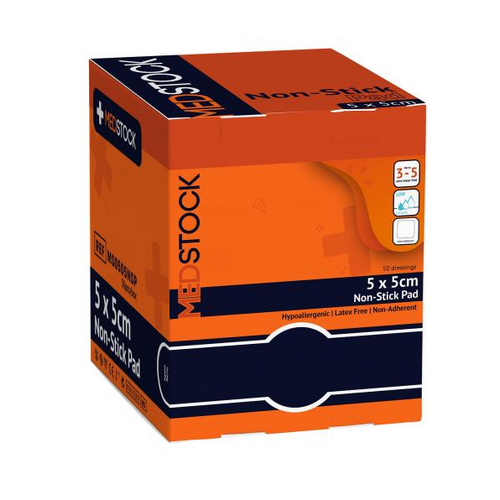 Medstock Non-Stick Pad Dress 5x5cm Box of 50