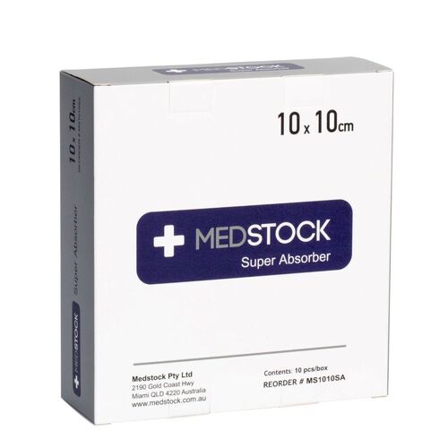 Medstock Super Absorber 10x10cm Box of 10