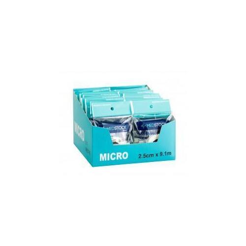 Medstock Microporous Surgical Tape 2.5cm x 9.1m [Bulk Buy 12 Units]