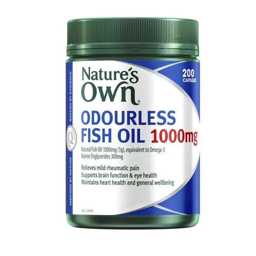 Nature's Own Odourless Fish Oil 1000mg 200 Capsules