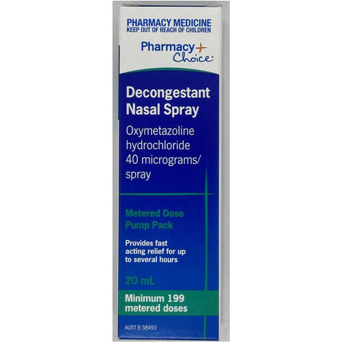 Pharmacy Choice Decongestant Nasal Spray Pump 20mL (S2)