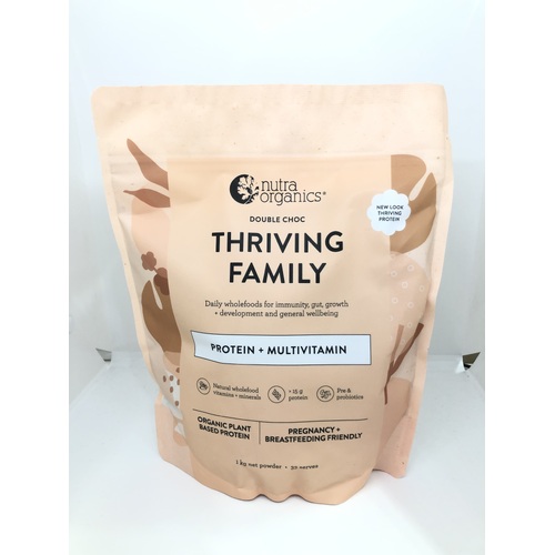 Nutra Organics Organic Thriving Family Protein (Protein + Multivitamin) Double Choc 1kg