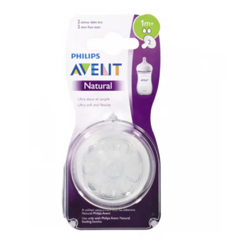 Avent Natural Slow Flow Teat 1 Month+ 2 Pack
