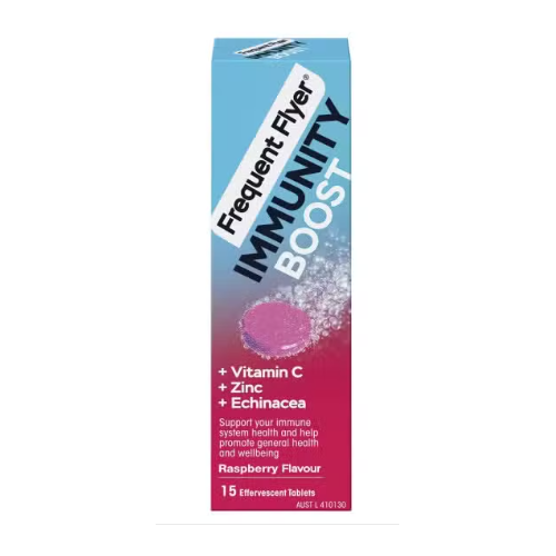 Frequent Flyer Immunity Boost Raspberry Flavour Effervescent 15 Tablets