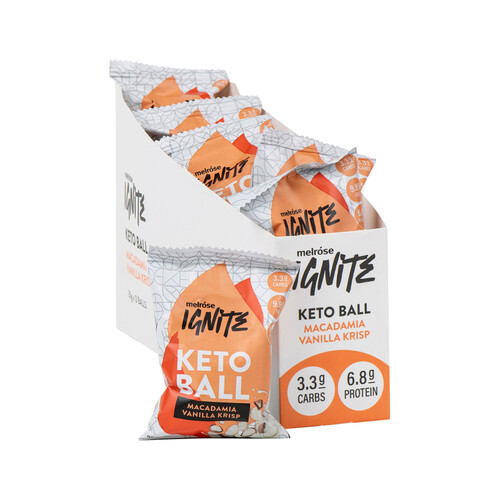 Melrose Ignite Keto Ball Macadamia Vanilla Krisp 35g [Bulk Buy 12 Units]
