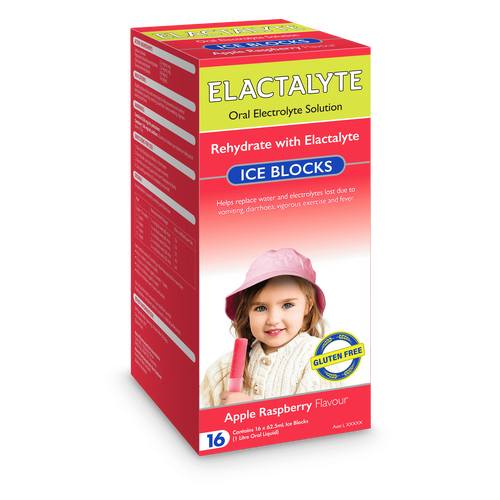 Elactalyte Ice Blocks Apple Raspberry 16 Pack