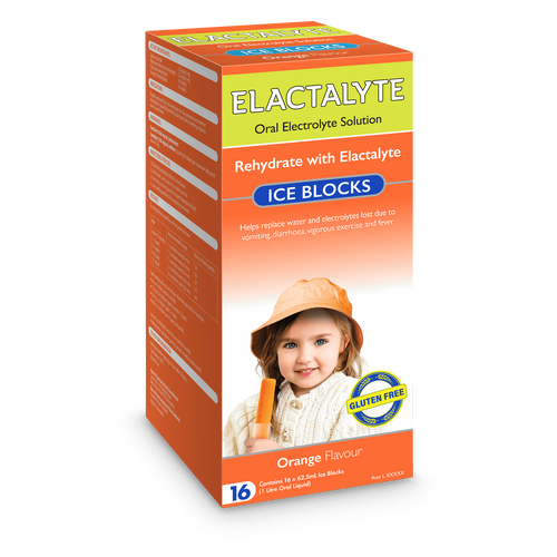 Elactalyte Ice Blocks Orange 16 Pack