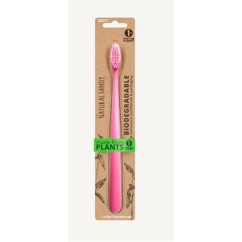 The Natural Family Co. Bio Toothbrush Neon Mixed x 8 Display (contains: Up To 6 Different Neon Colours - Supplied at Random)