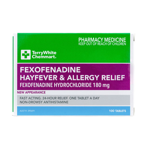 TerryWhite Chemmart Fexofenadine 180mg 100 tablets