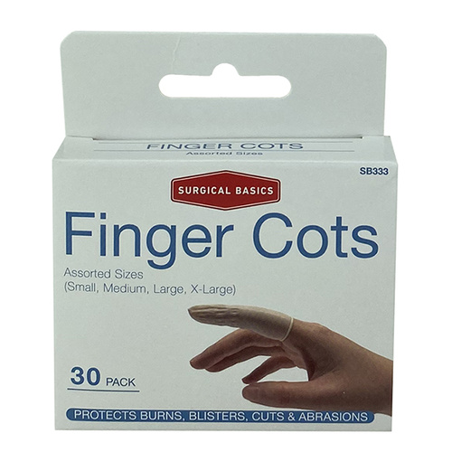 Surgical Basics Finger Cots Assorted Sizes 30 Pack SB333 