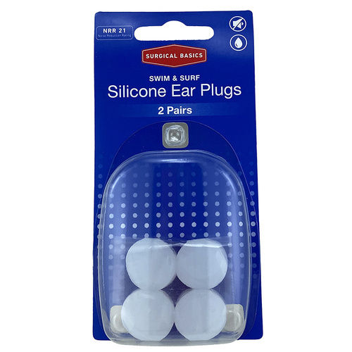 Surgical Basics Silcone Swim & Surf Ear Plugs NRR21 (2 Pairs)