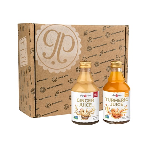 The Ginger People Ginger Juice 237ml & Turmeric Juice 237ml Digestion Anti-Inflammatory Twin Pack