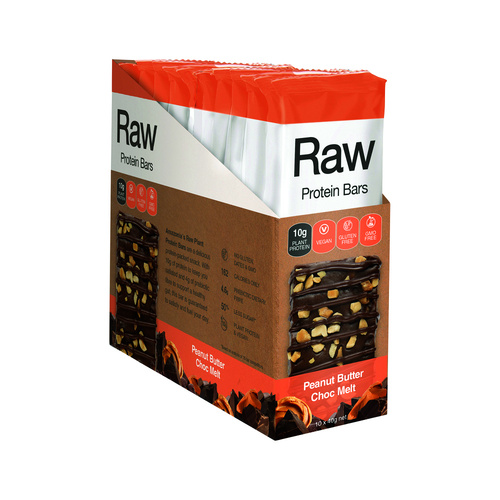 Amazonia Raw Protein Bar Peanut Butter Choc Melt 40g x 10 Display