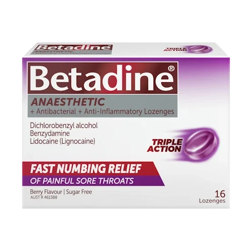 Betadine Anaesthetic 16 Berry Flavoured Lozenges 