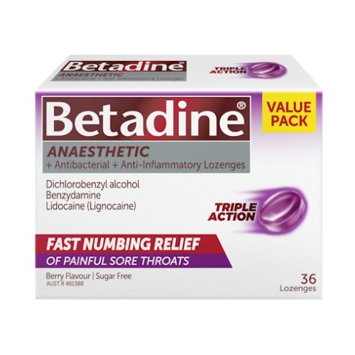 Betadine Anaesthetic 36 Berry Flavoured Lozenges (S2)