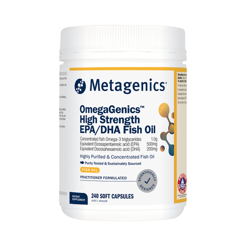 Metagenics OmegaGenics High Strength EPA/DHA Fish Oil 240 Capsules
