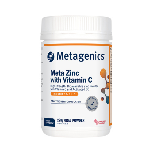 Metagenics Meta Zinc with Vitamin C Raspberry Oral Powder 228g