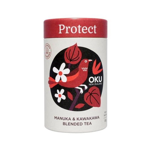 Oku New Zealand Protect Manuka & Kawakawa Blended Tea Loose Leaf 30g