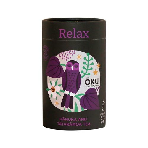 Oku New Zealand Relax Kanuka And Tataramoa Tea X 15 Tea Bags
