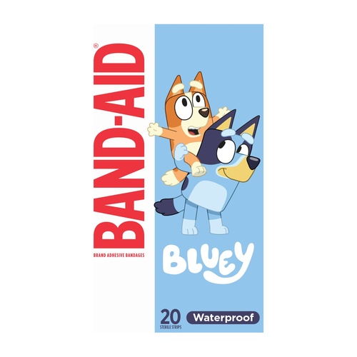 Band Aid Bluey Waterproof 20 Sterile Strips