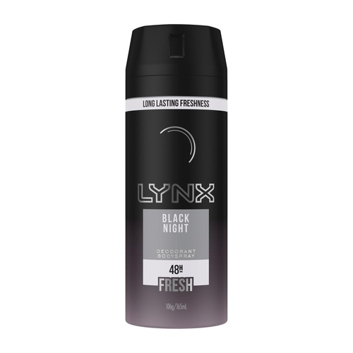 Lynx Body Spray Black Night 165ml
