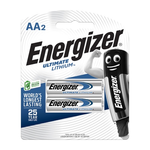Energizer Ultimate Lithium AA Batteries 2 Pack