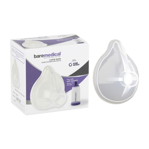 Bare Medical E-Chamber Spacer Mask Large Silicone Contoured