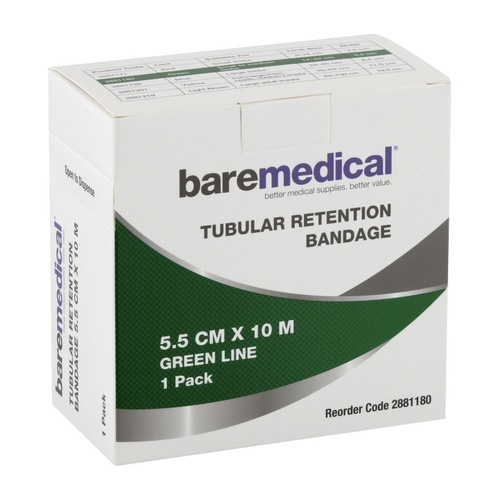 Tubular Retention Bandage Green 5.5cm x 10m