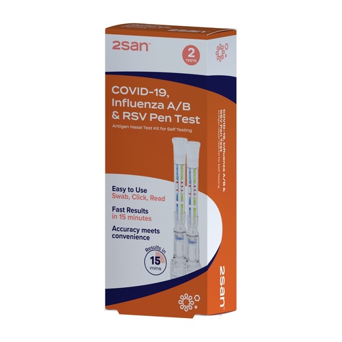2San Covid-19 Influenza A/B & RSV Nasal Rat Pen 2 Tests