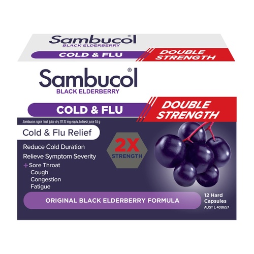 Sambucol Cold & Flu Double Strength 12 Tablets