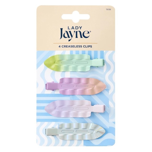 Lady Jayne Multi-Coloured Creaseless Clips Assorted Colours 4 Pack