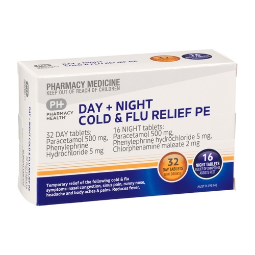 Pharmacy Health Day + Night Cold & Flu PE 48 Tablets