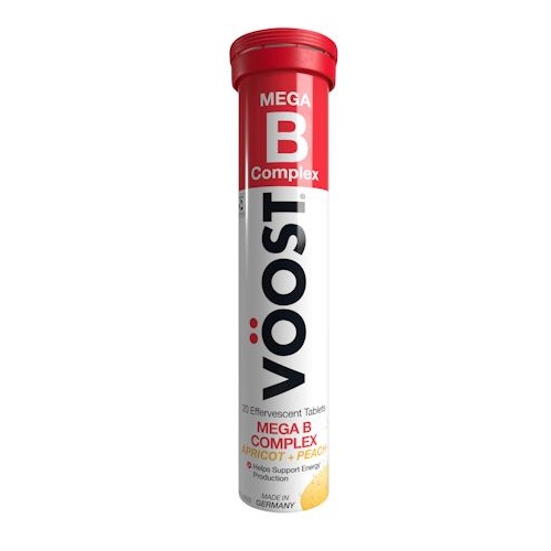 Voost Mega B Complex Apricot + Peach Flavour 20 Effervescent Tablets