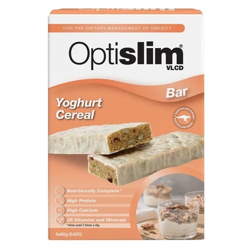 Optislim VLCD Yoghurt Cereal Bar 5 x 60g
