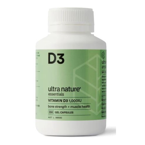 Ultra Nature Vitamin D3 250 Capsules 
